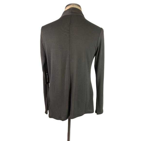 Small Allie & Rob Gray Lightweight Women's Sweater Open Cardigan Long Sleeve New - Picture 7 of 9